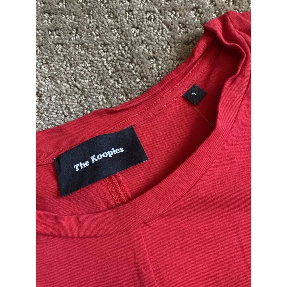 The Kooples Womens Red Front Knot Crop Tee Shirt Red Size 3 View 6